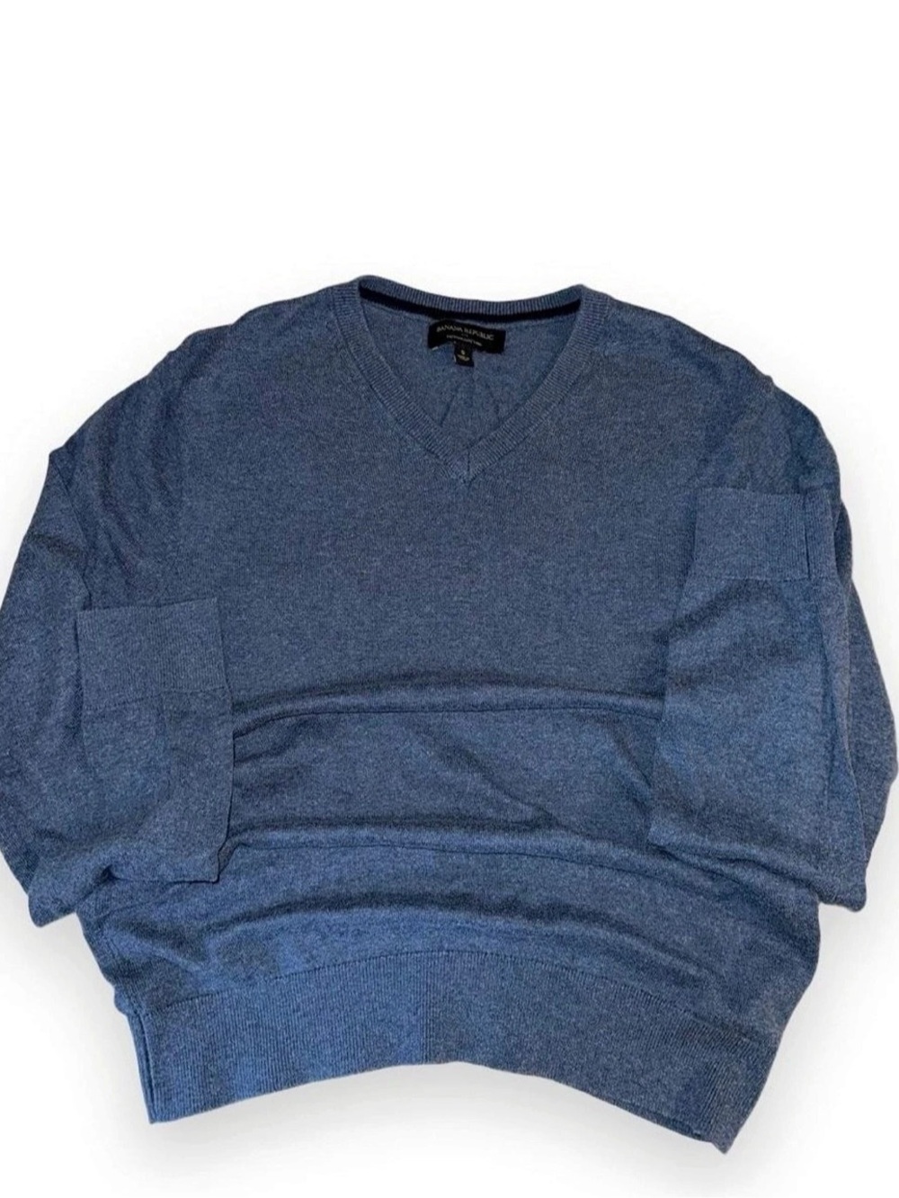 Banana Republic Premium Luxe Yarn V-Neck Sweater Blue Small